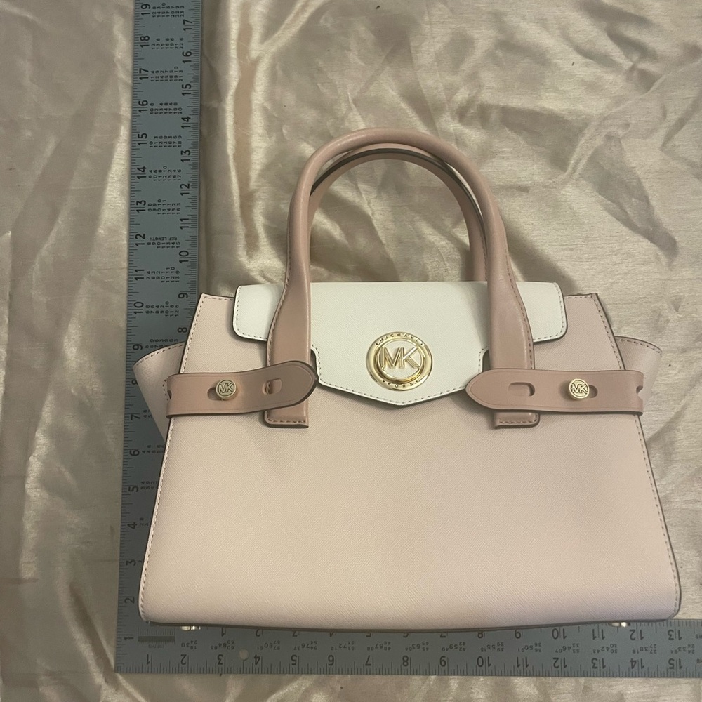 Michael Kors Pink and White Satchel Elegance NWOT - Picture 6 of 7